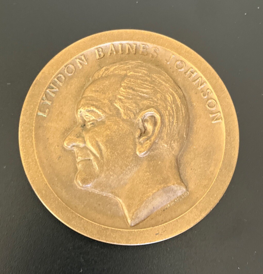 1965 President Lyndon B. Johnson LBJ Inaugural Bronze Medal 2.75”