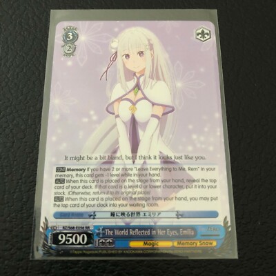 Re Zero kara Hajimeru Isekai Memory Snow Emilia RR A Weiss Schwarz Card EN