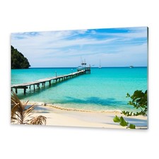 Glass pictures wall art print on glass Blue Sea