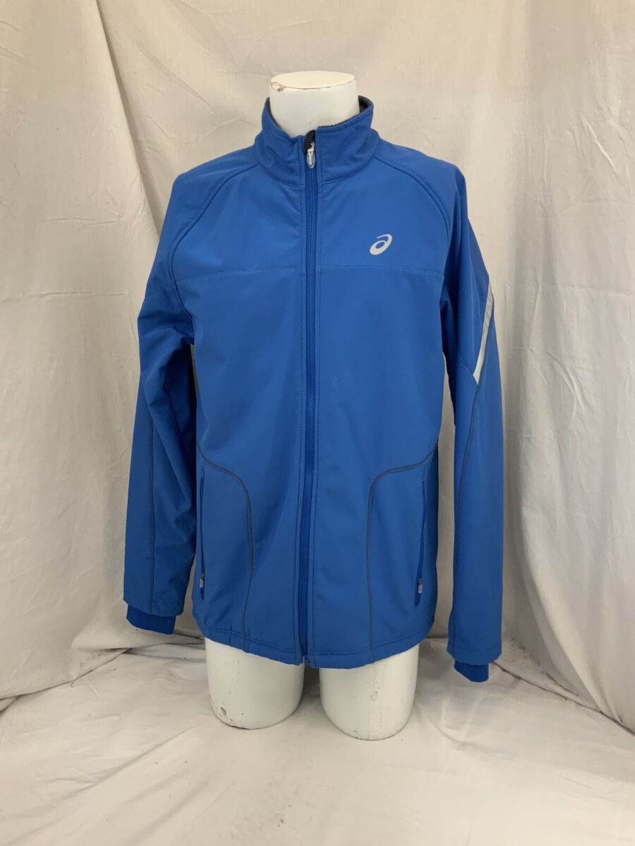 Asics Jacket L Blue Full Zip Pockets Insulated Long Sleeve Asics Jacket L Blue Full Zip Pockets Insulated Long Sleeve