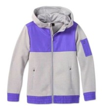 All in Motion Boys Premium Fleece Full Zip Hoodie Sweatshirt Gray S 6-7 