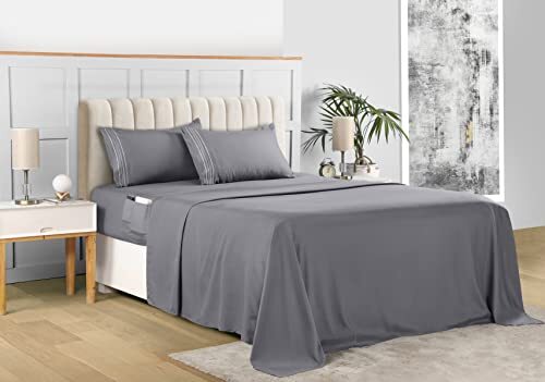4Pcs Queen Size Bed Sheets and Pillowcases Set Wrinkle Free Luxury Bedding Sheet - Picture 8 of 8