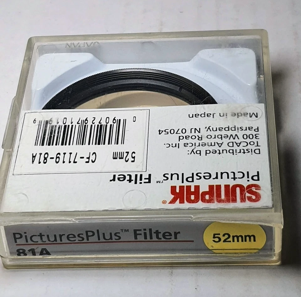 Genuine 52mm 81A 81-A 81 A Color Conversion Glass Lens Filter Japan 52 mm Sunpak - Image 2 of 2