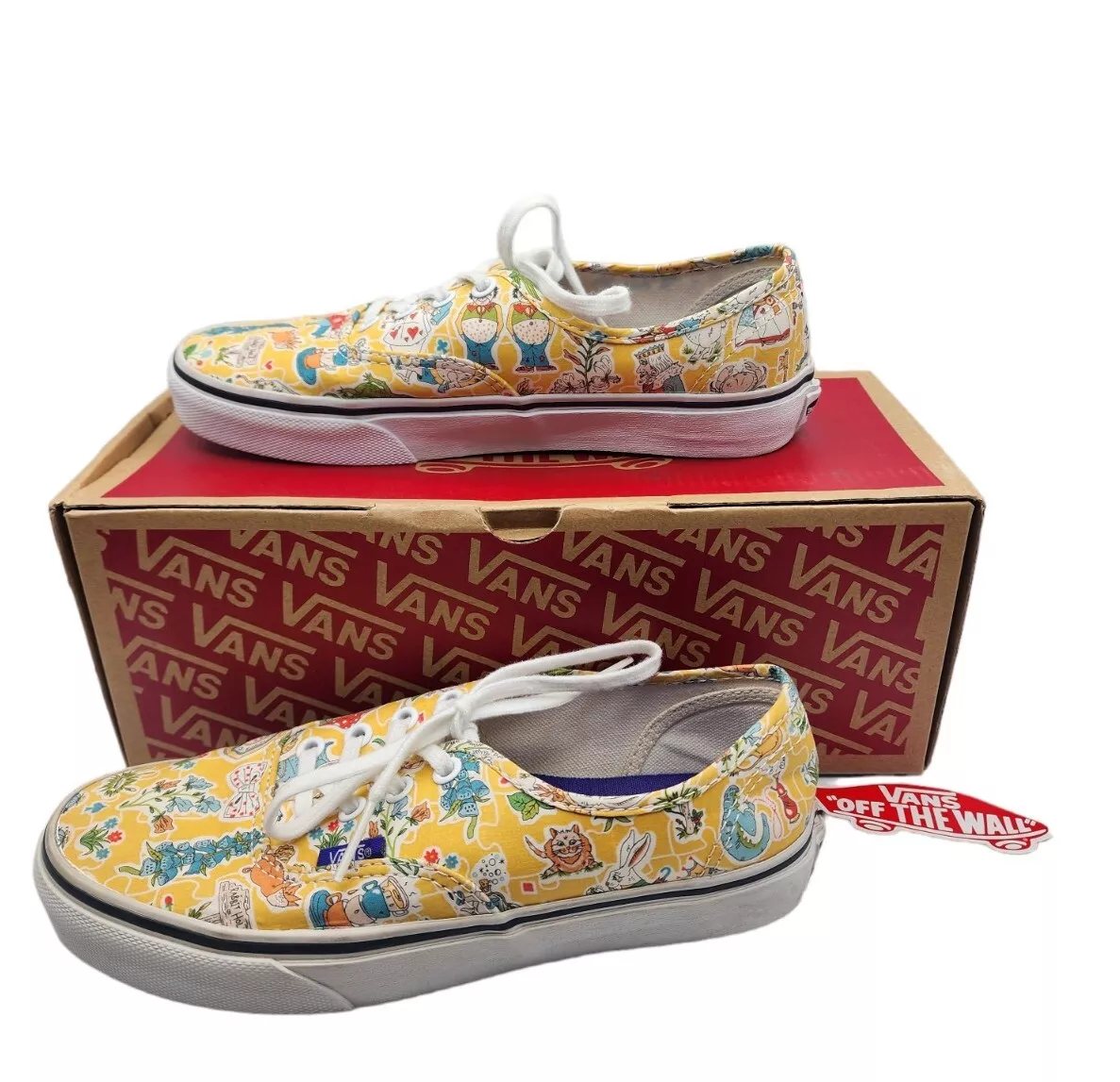 Vans Liberty London Alice In Wonderland Shoes Women's sz 7 Yellow Storybook | eBay