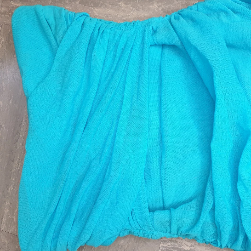 Jane Norman Vintage Y2K Ruched Mesh Strapless Tube Dress Size 10 Mini Blue 00s - Image 3 of 4