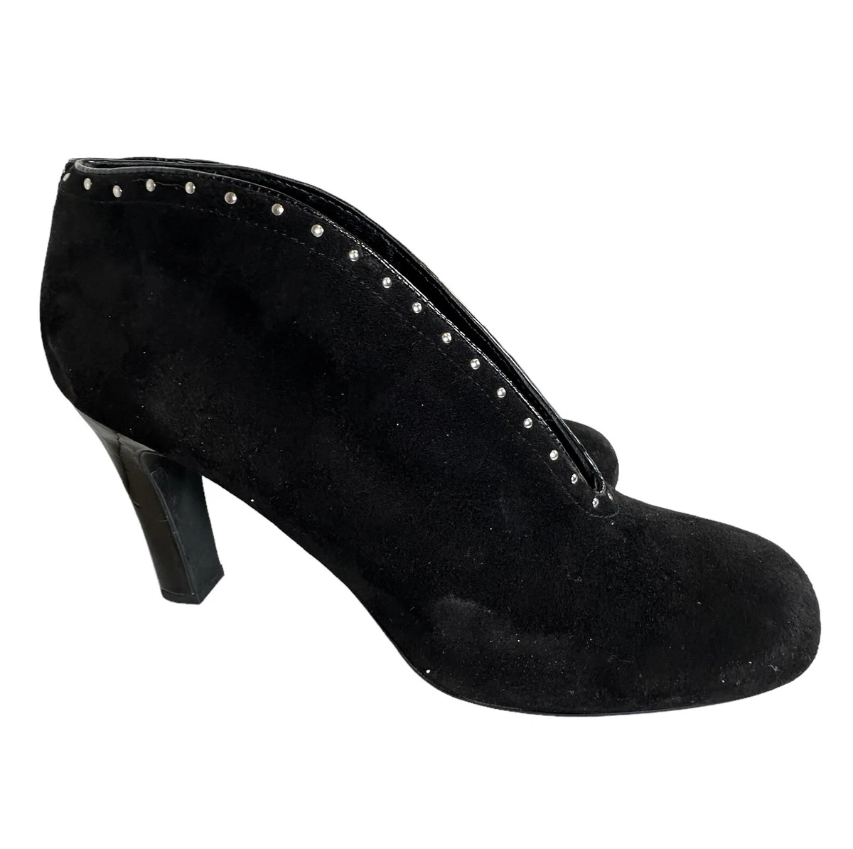 Franco Sarto Dakota Womens Size 9 Ankle Boot Black Suede Center Cut 3 1 2
