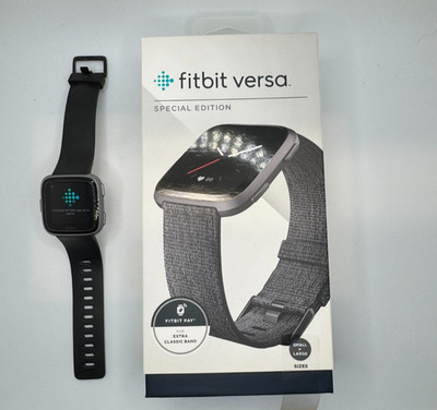 Fitbit Versa  Special Edition Smart Watch Charcoal Small/Large