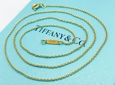Tiffany & Co. 18K Yellow Gold Chain Necklace 18" Small Links