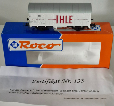 Roco 46014 H0 DC gedeckter Güterwagen DB Weingut IHLE nur 200 St.mit Zertifikat