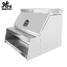 Sliver 25x28x30" Aluminum Side Mount Semi Truck Saddle Step Safety Tool Box