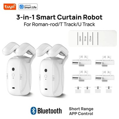 Smart Curtain Robot Motor 3-in-1 Bluetooth/WiFi Remote Control Roman T U Track