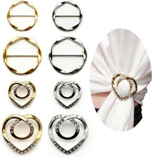 8PCS Scarf Ring and T-Shirt Tie Clips, 2-Size Metal Scarf Holder Set, Gold
