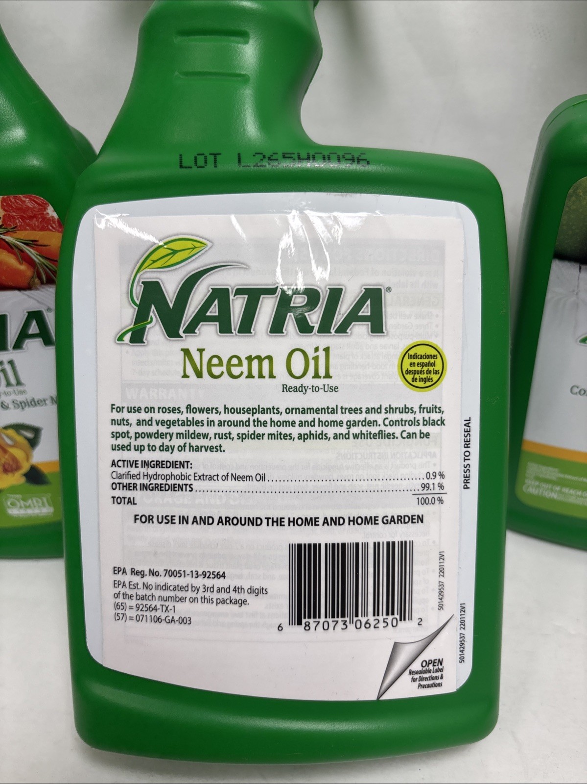 3pack Natria  Neem Oil Spray for Plants Pest Organic Disease Control, 24-Ounce.