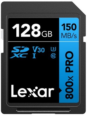 128GB High-Performance 800x PRO SD Card, UHS-I, C10, U3, V30, 4K, Up to 150MB...
