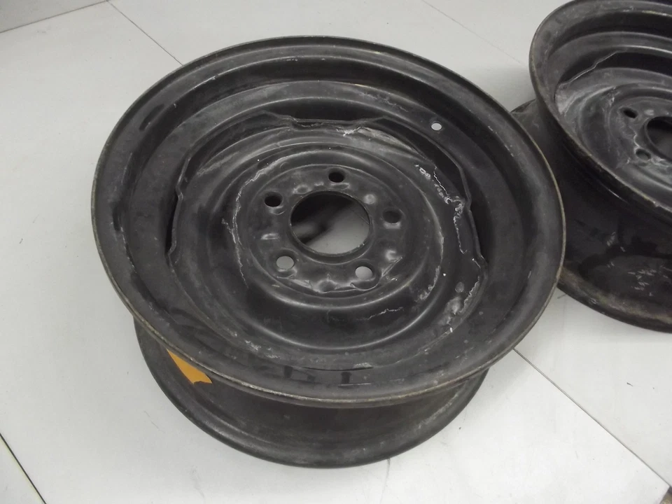 5 对 5 PATTERN 凯迪拉克钢轮 RIM 二手 15" 1961 1963 1964 年车轮 — 第 4/4 张图片