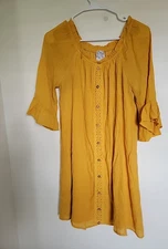 Naif Petite Yellow Dress With Embroidery Size PS