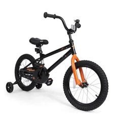 Kids Bike with Training Wheels, BMX Bicycle with Pedals for 2-4 Year 14" Black