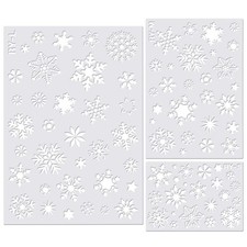 Christmas Snowflake Stencil Template, Reusable Plastic Craft Drawing Painting...