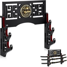 Barydat Katana Mount Sword Holder Stand Wall 3 Tier, black mainly 