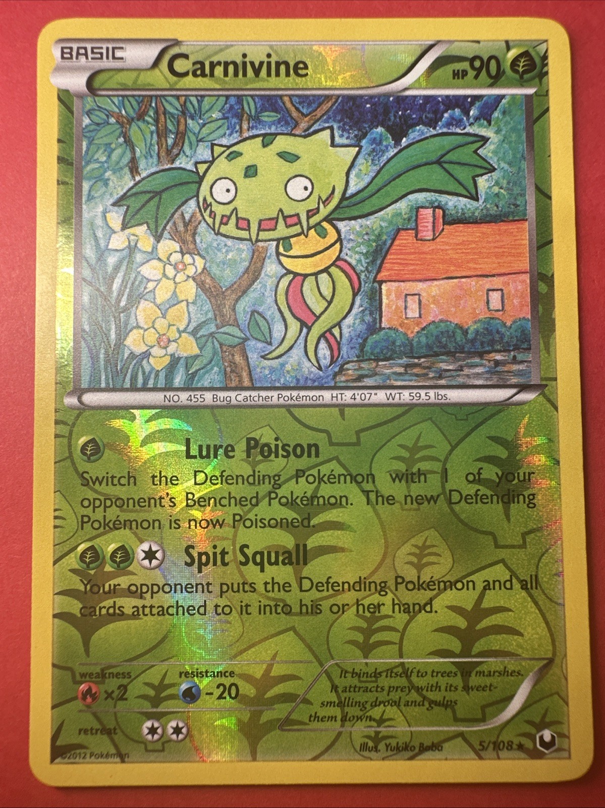 Carnivine Pokemon - Carnivine - 5/108 - Rare - Reverse Holo - BW - Dark Explorer