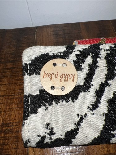NWOT Keep It Gypsy Wallet Zebra & Multi-Color W/Blue Flower & Rhinestone Flap - Bild 10 von 20