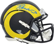 Puka Nacua Los Angeles Rams Autographed Riddell Rivalry Speed Mini Helmet