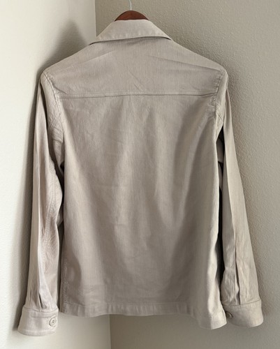 Men’s Luxury Brand Bugatchi Linen Shacket Color Beige Size Small - Picture 3 of 17