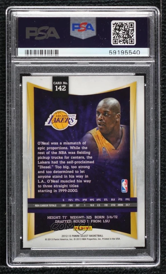 2012-13 Panini Select Shaquille O'Neal #142 PSA 8 HOF - Image 2 of 2
