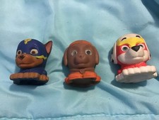 3 Paw Patrol Mini Figure 2"Squishy Collectibles - Chase Zumba & Marshall?