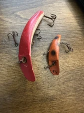 Vintage Helin Flatfish F6 and Unbranded Lazy Ike look lures