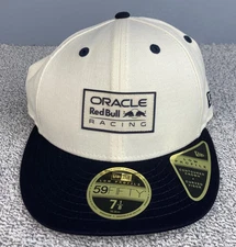 Oracle Red Bull New Era 59FIFTY Sz 7 1/8 Fitted Hat Cap White Black Racing Team