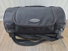 Used T-Bags 15" x 9" Motorcycle Luggage Saddle Bag Barrel Roll Zip Black Canvas
