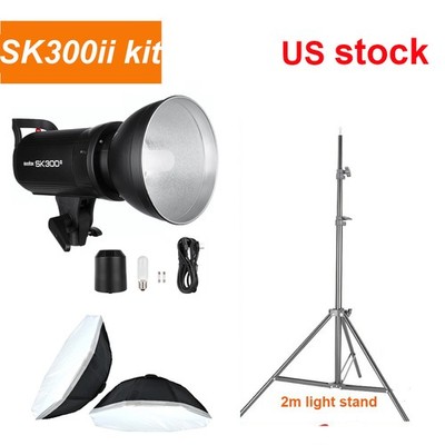 Godox SK300II 300W Studio Flash Strobe Light Lamp ,95cm softbox,light stand KIT