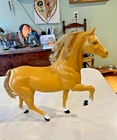 Vtg 1980 Western Barbie's Palomino Horse Dallas Plastic Fixed Figure Figurine