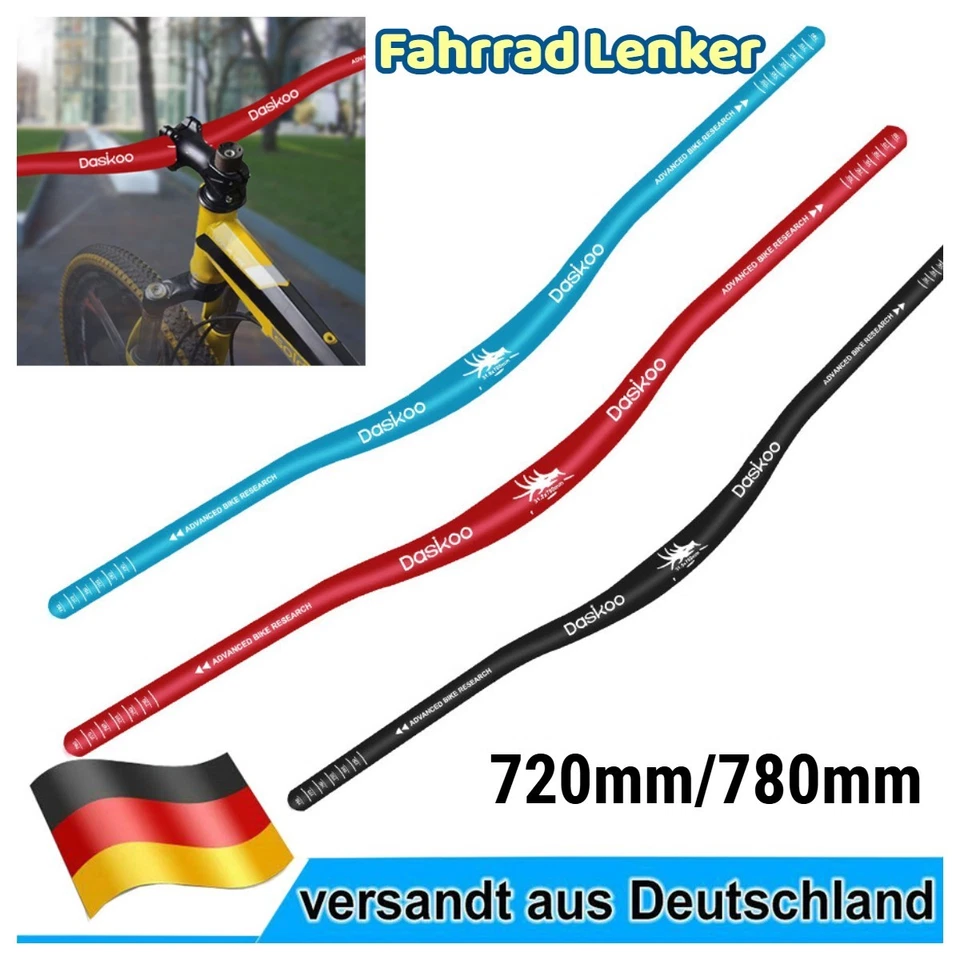 DASKOO Fahrradlenker Riser Bar mtb Lenker MTB Alu Radlenker Ø 31,8 mm 720mm/780mm