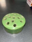 Vintage Red Wing Green Glazed Crock Pottery Flower Frog 3.5" (14 hole)