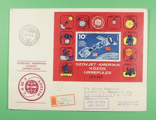 DR WHO 1975 HUNGARY FDC SPACE APOLLO SOYUZ S/S 10R R35923