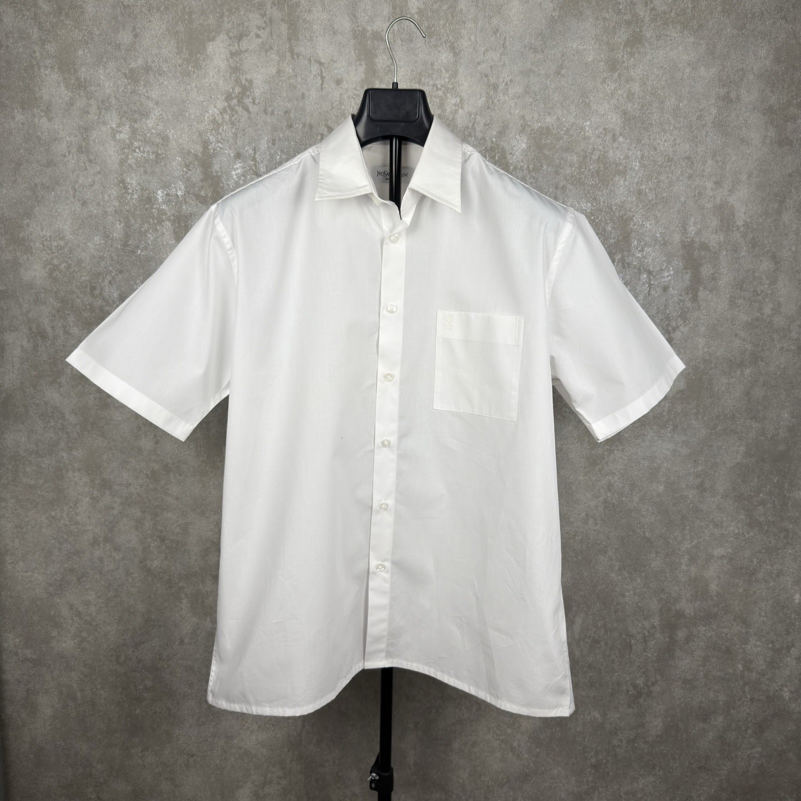 Camicia bianca Yves Saint Laurent YSL vintage manica corta con bottoni taglia L