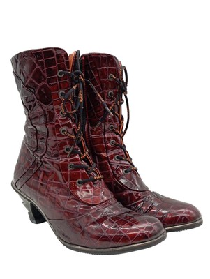 EJECT Schnür-Stiefeletten Damen Stiefeletten Gr. DE 39 rot Casual-Look