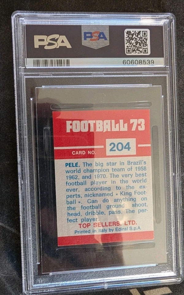 1973 Top Sellers LTD #204 Pele PSA 6 Football 73 Low Pop 11 Higher Sharp Clean - Image 2 of 4
