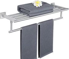 24 Inch Towel Racks for Bathroom, Towel Rack Wall Mounted with Tower Bars, SUS 3