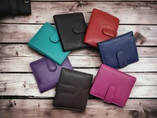 Unisex New High Quality Genuine Leather Credit Card Id Holder 20 Cards RFID Safe