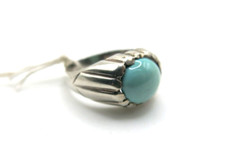 Authentic Neeshapuri Turquoise Ring Untreated Feroza Stone 925 Silver Size 7.5