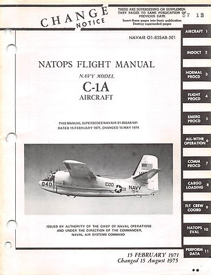 C-1A Flight Manual natops 1975 Pilot's Handbook Flight Manual - CD