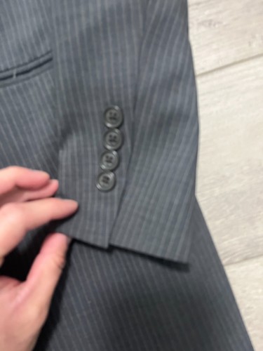 Wilke-Rodriguez 36S 2PC Suit Blazer Men Wool Blend Pants 36S x 29 Black/Gray - Picture 2 of 15