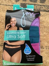 Just My Size Ultra Soft Bikini 5 Panties Womens Size 13 30/32 B