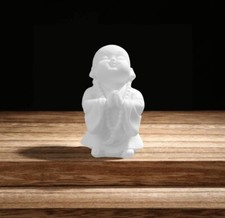 Carefree Fish Buddha Statue Minimalist Sandstone Buda Ornament Monk Figurine