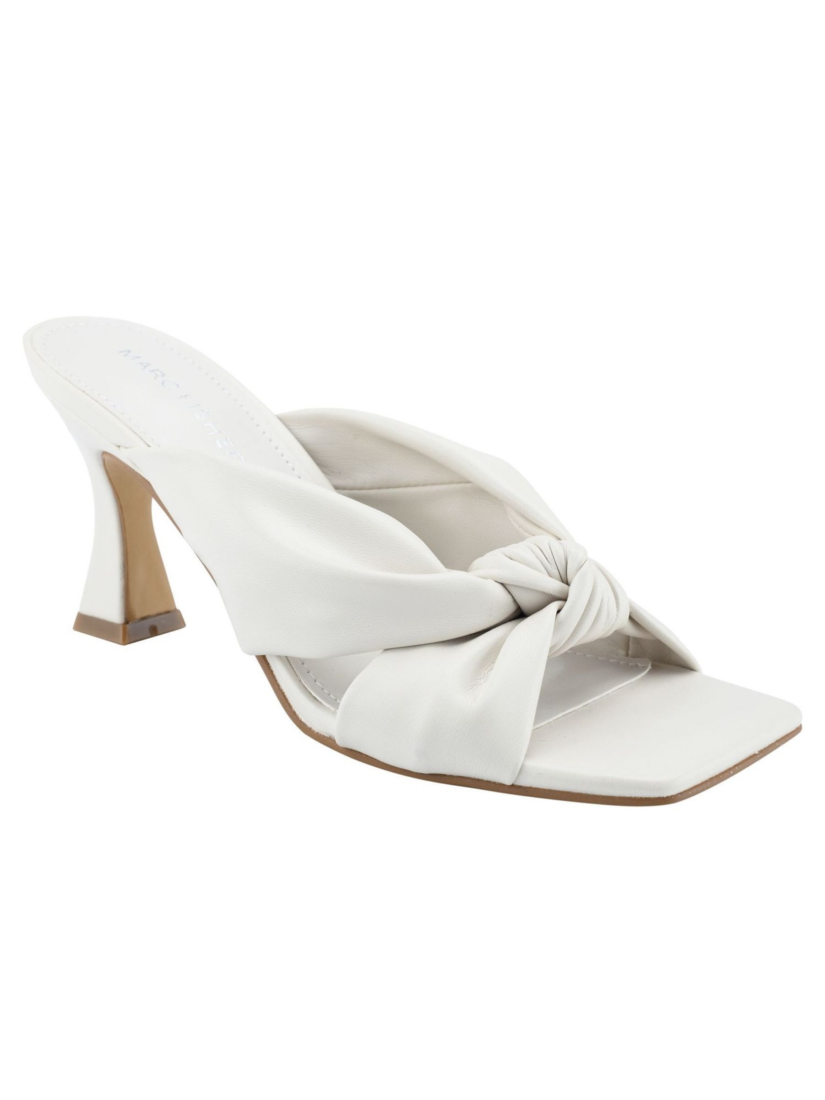Женские босоножки MARC FISHER Loreda цвета слоновой кости с открытым носком и расклешенным верхом на каблуке-слипоне 7,5 М