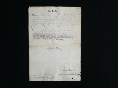 Espagne King Ferdinand VII Signé Royal Marine Manuscript Document - Photo 5 sur 12