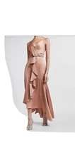 Express NWT Mauve Pink Ruffle Faux Wrap Sleeveless High/Low Cocktail Dress S